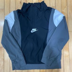 Black and Grey, Youth XL, Nike Windbreaker, Flaw Shown In Pictures